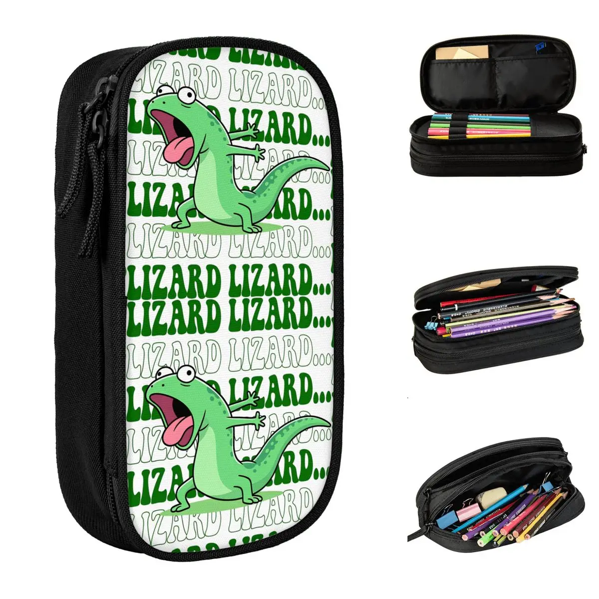 

Пенал Hoppers Tom Lizard Yelling для мальчиков и девочек, винтажный дизайн, школьный пенал-органайзер для канцелярии