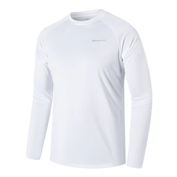 Manica lunga da uomo UPF 50 + protezione solare vestibilità ampia sport, nuoto, corsa, pesca, escursionismo t-shirt da surf ad asciugatura rapida