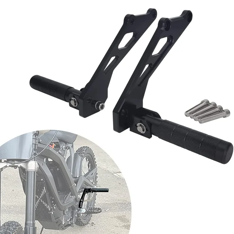 Rear Foot Pegs Kit, Foot Pedals Rests with Bracket for Sur Ron Light Bee X/S/L1E Segway X260/X160 Electric Dirt Bike