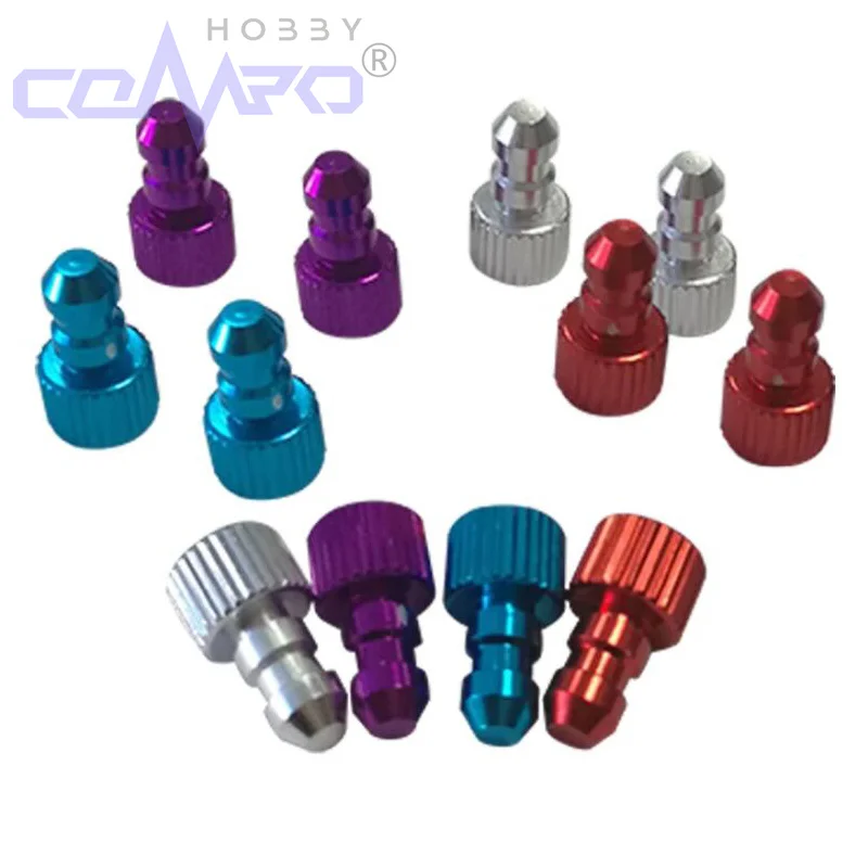 Bouchon de tuyau de remplissage de carburant en métal D4.5, 2 pièces, bouchons de ligne de points, pièces de tubes de 3mm pour avions et bateaux à essence RC en 4 couleurs