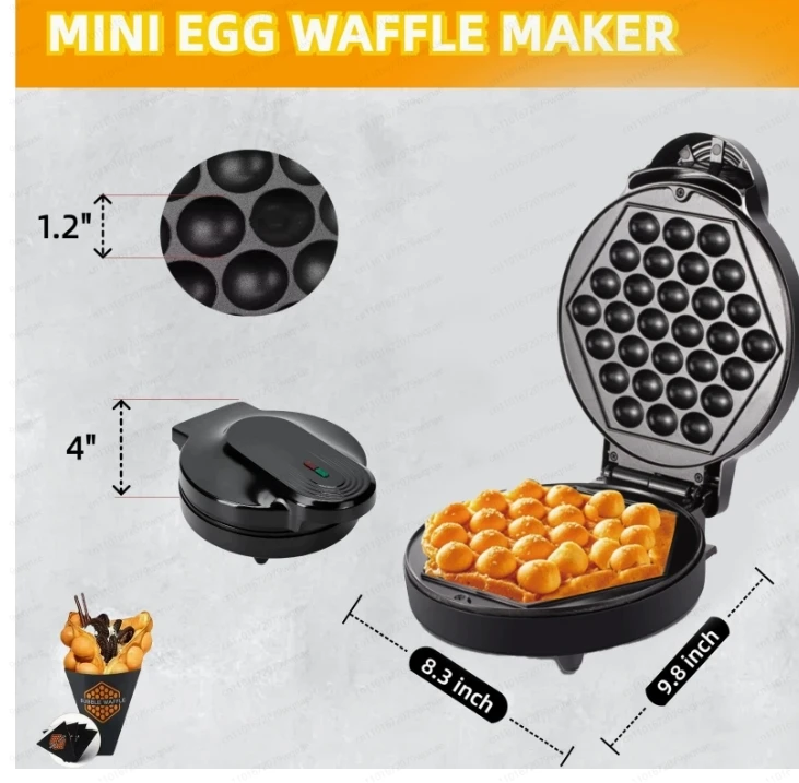 

R.2519 New Design Baking Machine Waffle Making Frying Pan Evenly Heated Easy To Clean Egg Waffle Machine