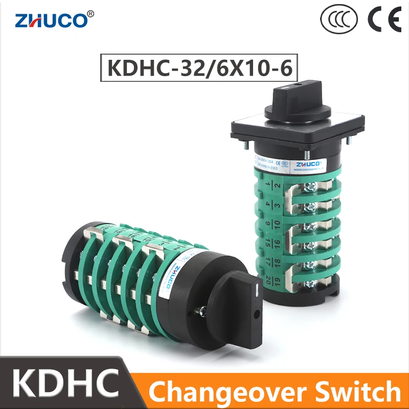 ZHUCO KDHC-32/6x10-6 32A 10 Position 6 Pole Gas Shielded Welding Machine Fine-Tuning Welding Machine Rotary Selector Cam Switch