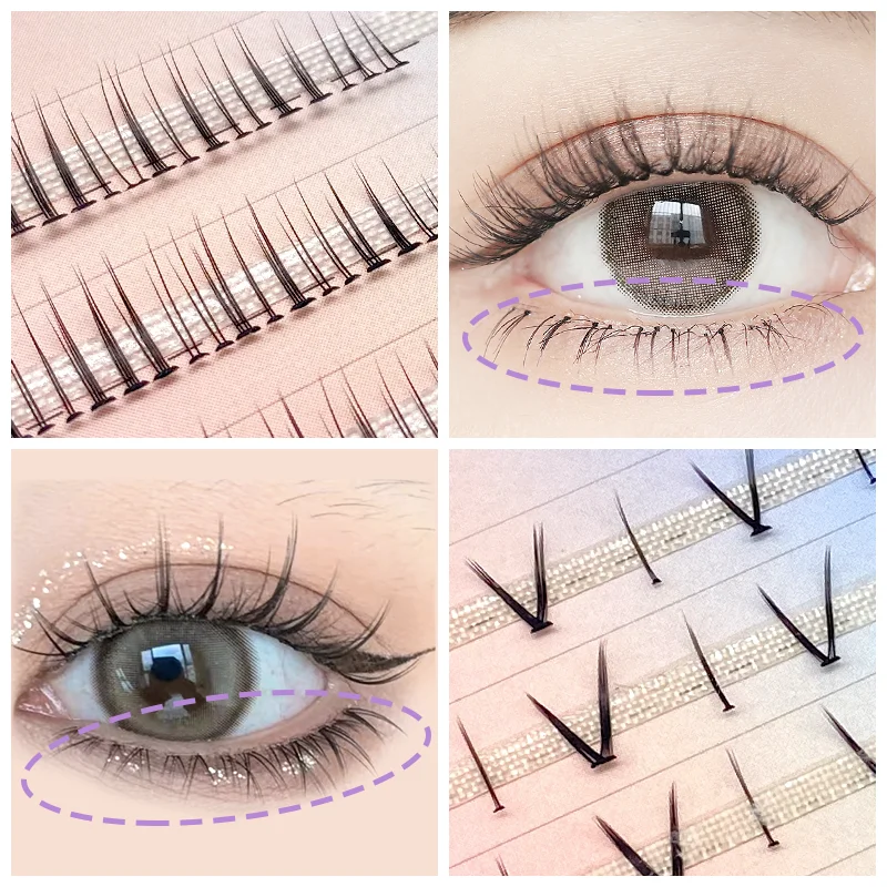 NATUHANA DIY Individual Lashes Mix Bottom Lashes Soft Natural False Eyelashes Lower Under Lash Extension Korean Makeup Tools