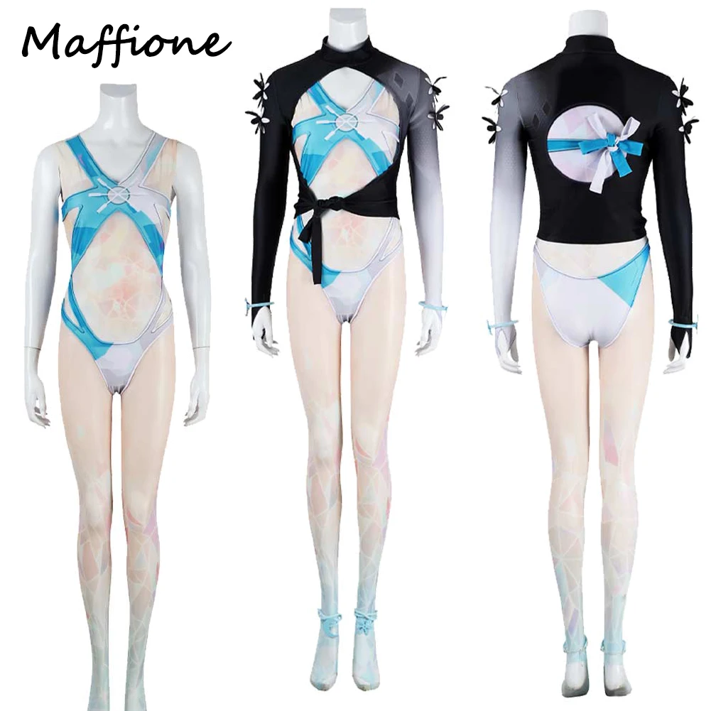 

Game Rival Luna Snow Jumpsuit Cosplay Women Fantasia Costume Coat Bodysuits Female Disguise Roleplay Halloween Party Suits