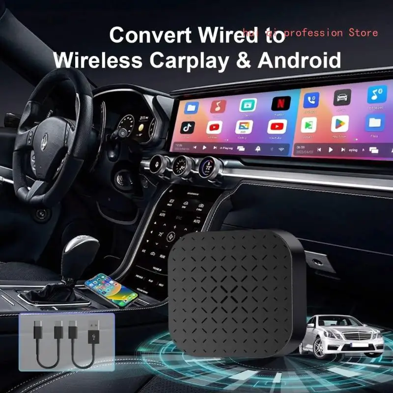 

To Wireless Car Play Mirroring Dongle Adapter Screen AIBox Intelligent RealtimeTransmission Music Navigation Video