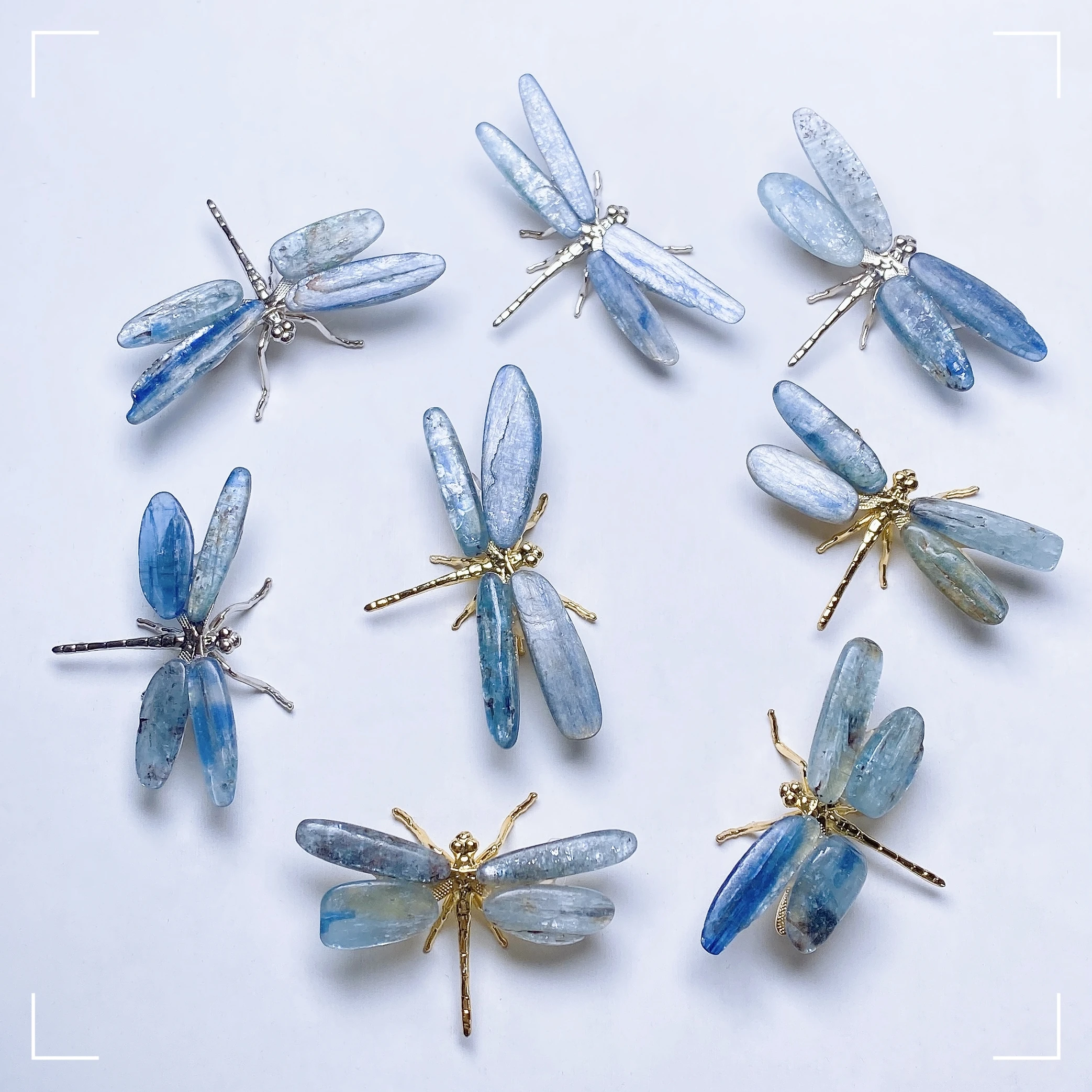 Natural Kyanite Polished Dragonfly Spar Butterfly Figurine Craft Handmade Crystal Healing Home Decor Office Decor Children Gift