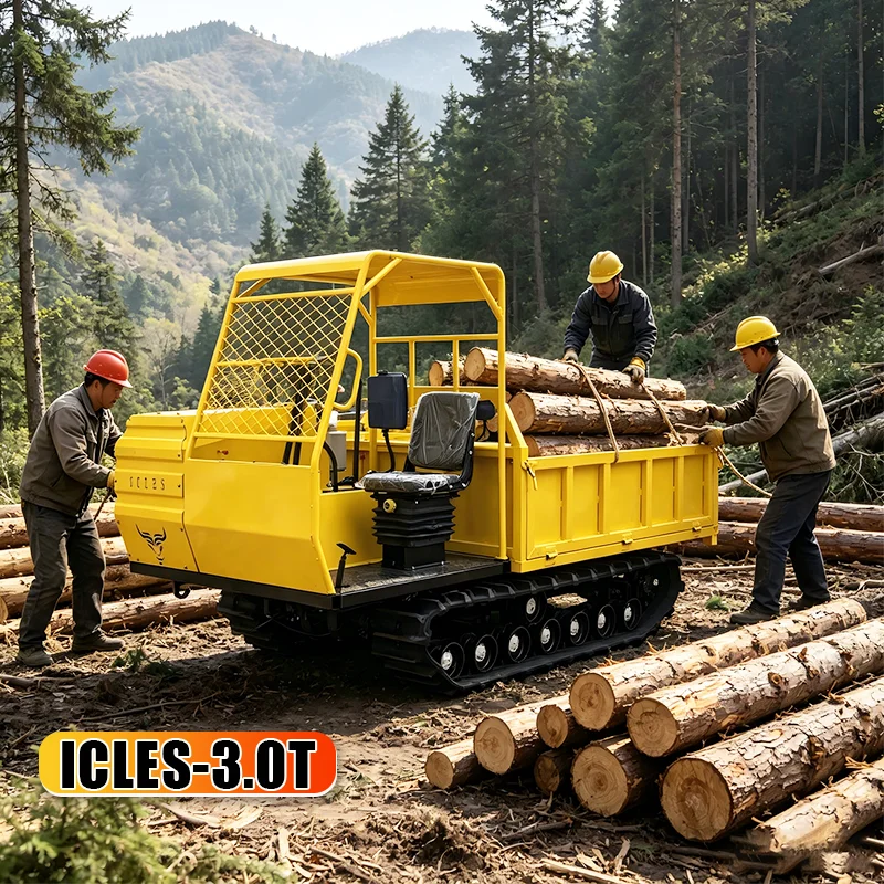 Customized Mini Crawler Dumper Truck 3 Tons Rubber Tracks 4x4 Drive Diesel Construction Transporter 3T