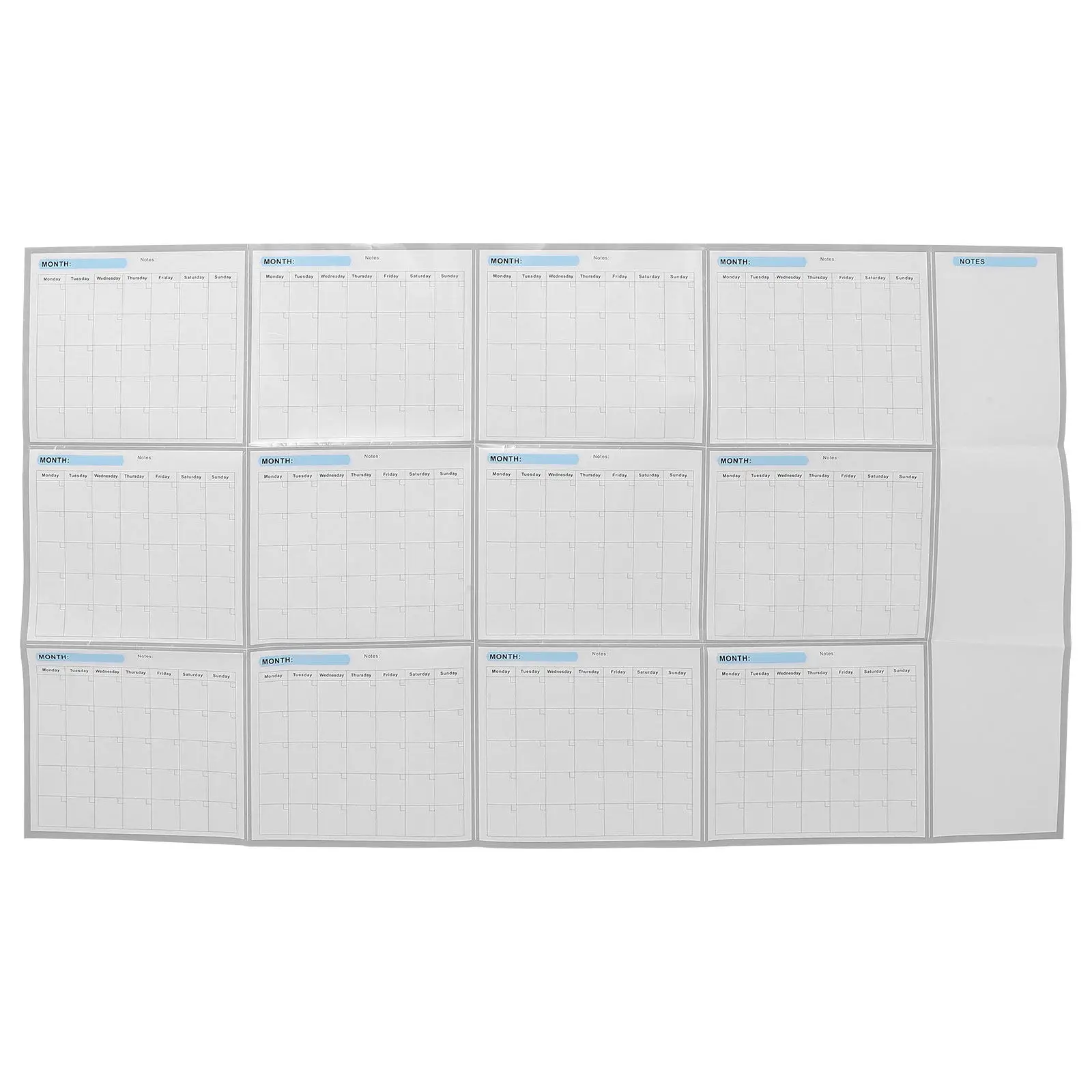 

Large Wall Calendar 34x58 Inch Blank Undated Year Planner Giant Reusable Whiteboard Calendar Dry Erase Writable Schedule Planner