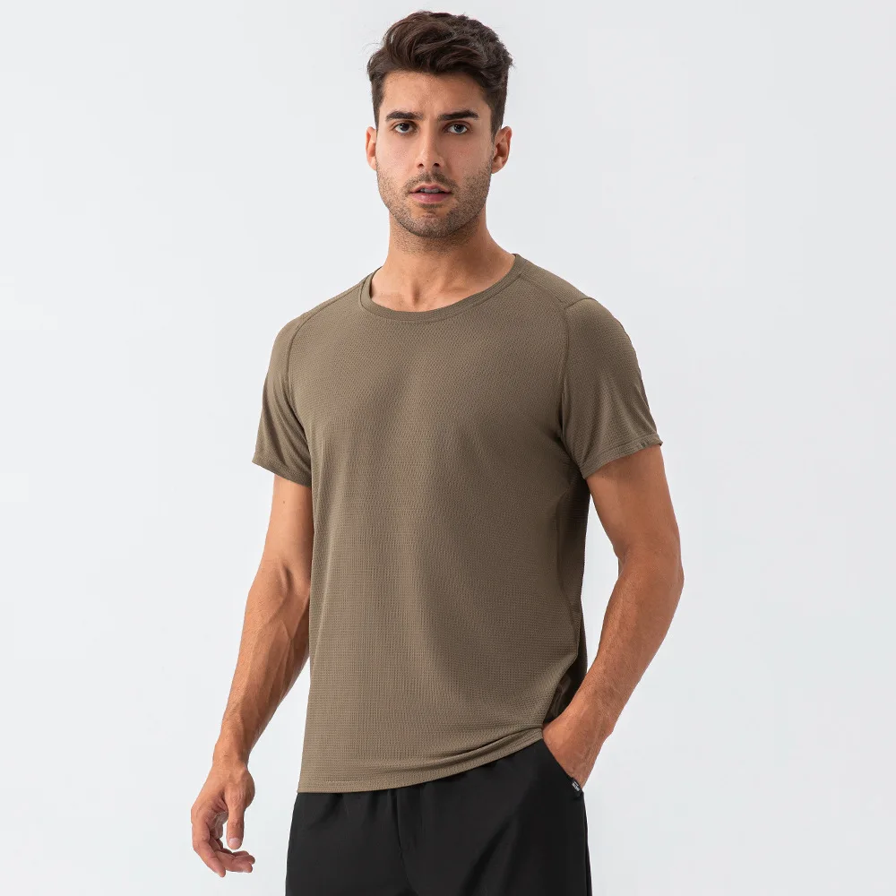 Men Loose Casual T-Shirts Short Sleeve Gym Tops Male Breathable Sport Running T Shirt Tees Round Neck Quick Dry Shirts Man Top