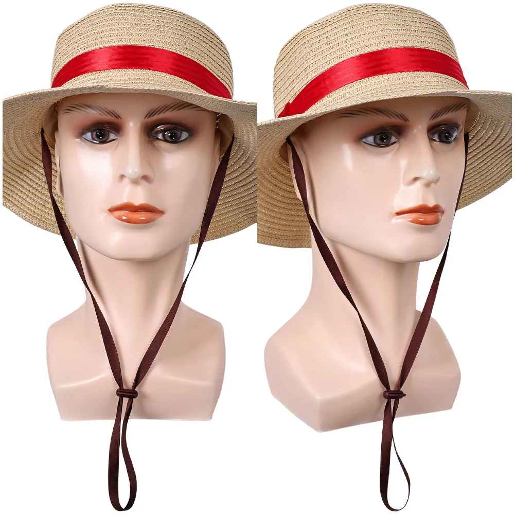 Luffy-sombreros de Cosplay para hombre adulto, gorro para disfraz, utilería tejida para Halloween, Carnaval, juego de rol, traje, accesorios para regalos