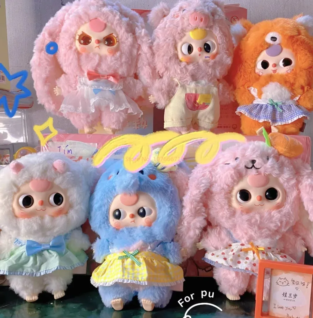 Boîte ennemi en peluche bébé trois V3, visage en vinyle mignon, modèle de collection de figurines surprises mystérieuses, cadeaux de jouets Guess Kawaii, nouveau