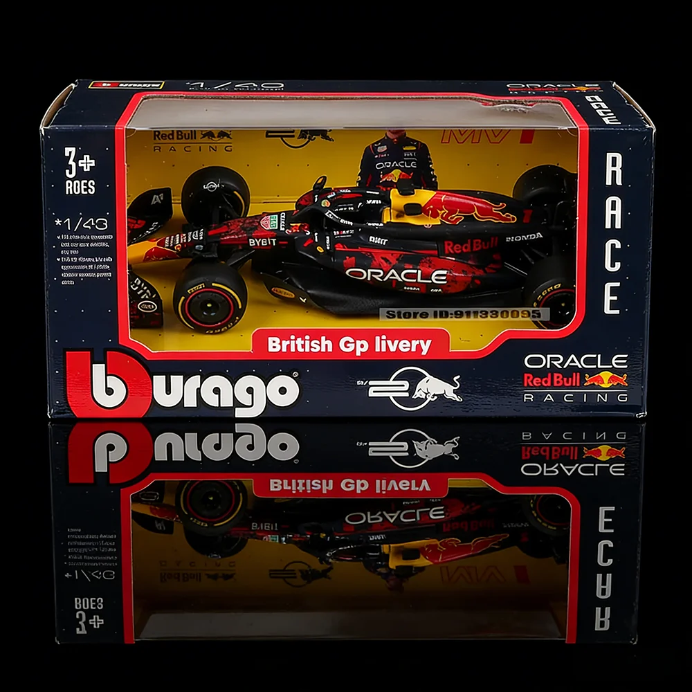 bburago-1-43-red-bull-rb20-2024-f1-carro-diecast-edicao-especial-britanica-modelo-em-liga-colecionavel-presente-para-fas-de-corridas-colecao-serie