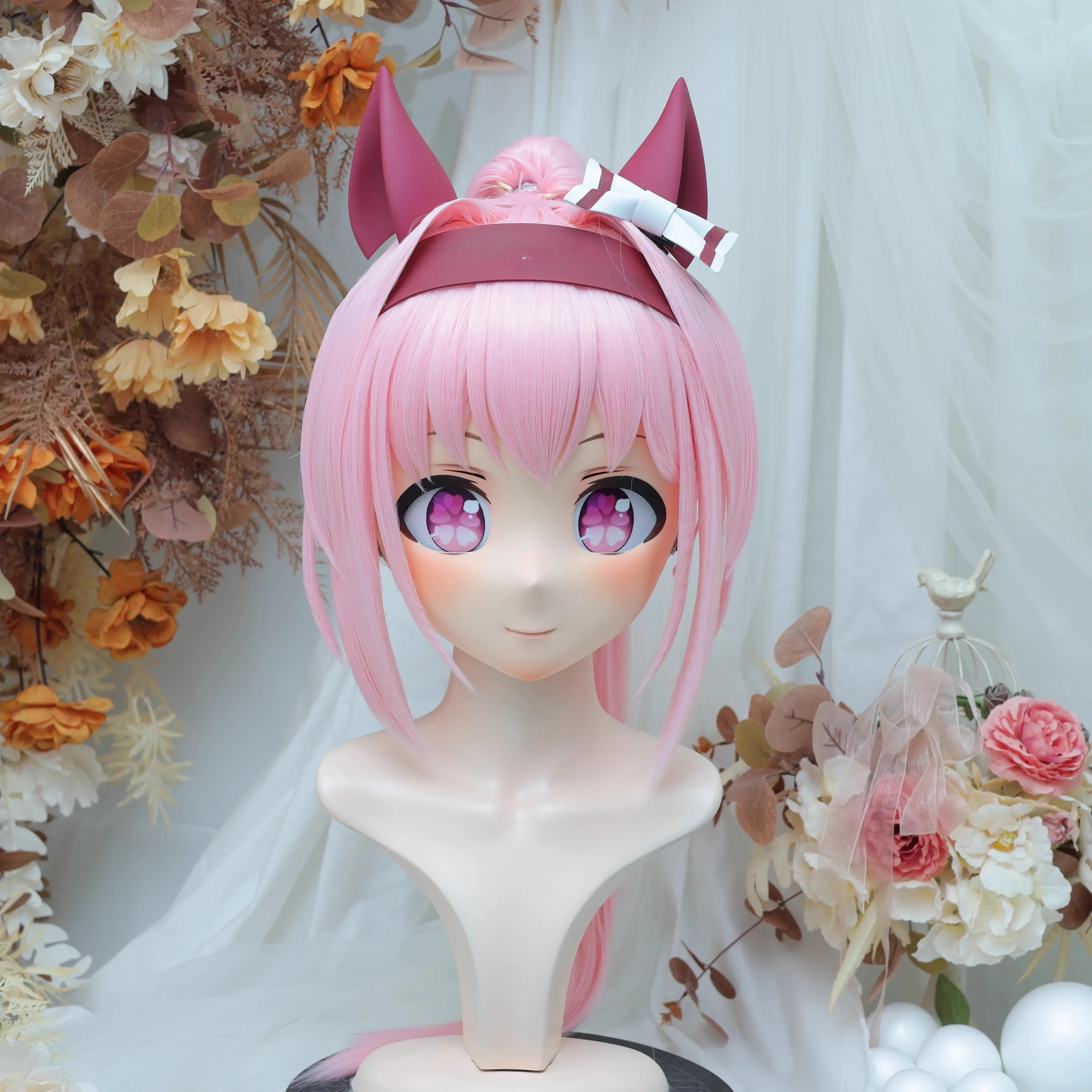 Anpassen des Charakters weiblich/Mädchen Harz Kig voller Kopf mit Schloss Anime Cosplay japanische Anime Kigurumi Maske