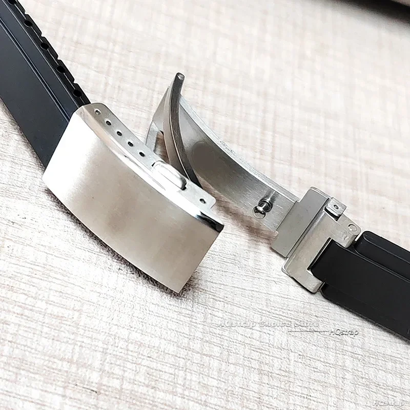 مشبك ساعة من الفولاذ المقاوم للصدأ الصلب لـ Rolex Submariner Daytona فاخر قابل للتعديل بإبزيم قابل للطي مشبك معدني ممتاز 9 × 16 مم