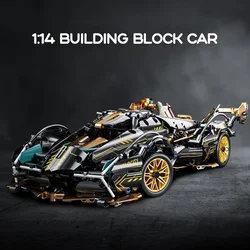 1200+PCS 1:14 Rc Car Building Blocks Science Fiction Apollo Super Racing City Super Sports Car Bricks Vehicle Sets Technical Toy