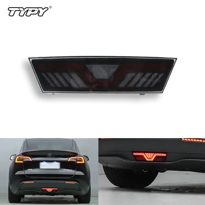 

TYPY LED Bumper Light Rear Fog Lamp Brake Light Dynamic Turn Signal Reflector For Tesla Model Y 2019 2020 2021 2022 2023
