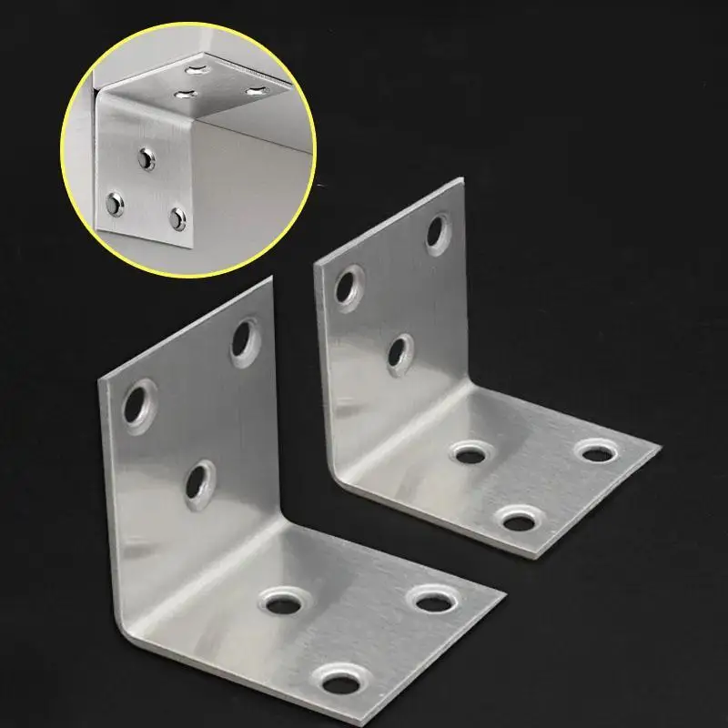Stainless Steel Angle Bracket,Heavy Duty L Brackets for Wood, 90Degree L Shape Bracket for Wooden Frame Bed Furniture Bookshelf