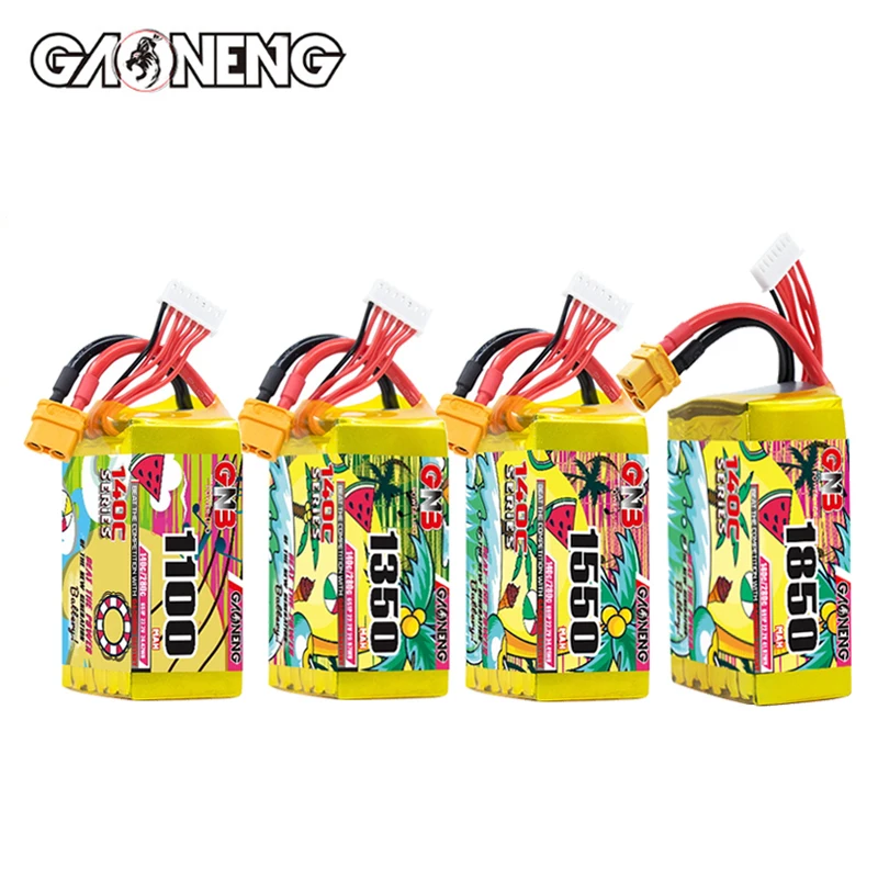 

1/2Pcs GNB 6S 22.2V Lipo Battery 1100/1350/1550/1850mAh 140C/280C With XT60 Plug for RC FPV Drone Quadcopter Helicopter Airplane