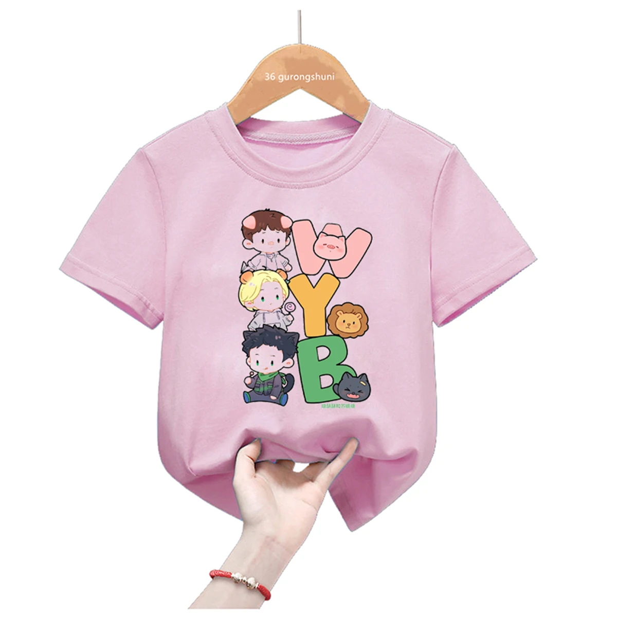 

Kawaii Girls T-Shirt Male Star Wang Yibo Graphic Printed Girls Korean Style Clothes Fashion Casual Kids Tshirt Top 1-15yeas Old