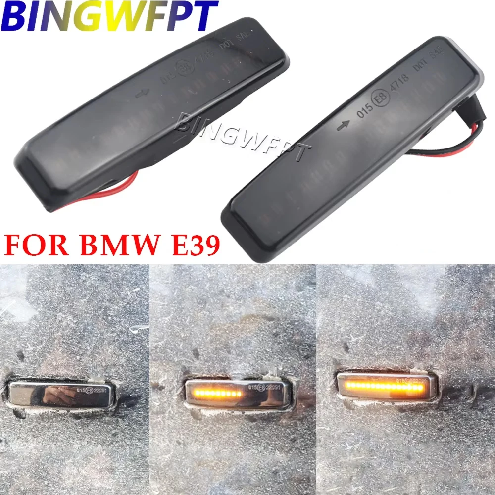 

For BMW 5 Series E39 1995-2003 M5 1998-2003 Car Dynamic LED Turn Signal Side Marker Lights Flowing Sequential Blinker Light