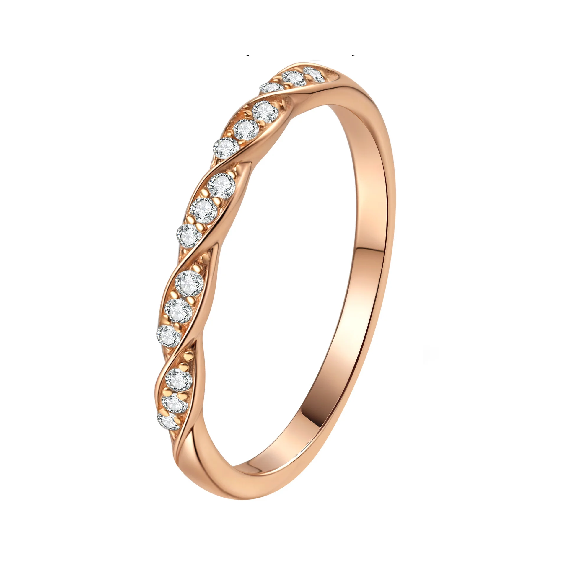 

S925 sterling silver full Moissan, champagne gold ring, female ripple baby's breath simple ring daily versatile