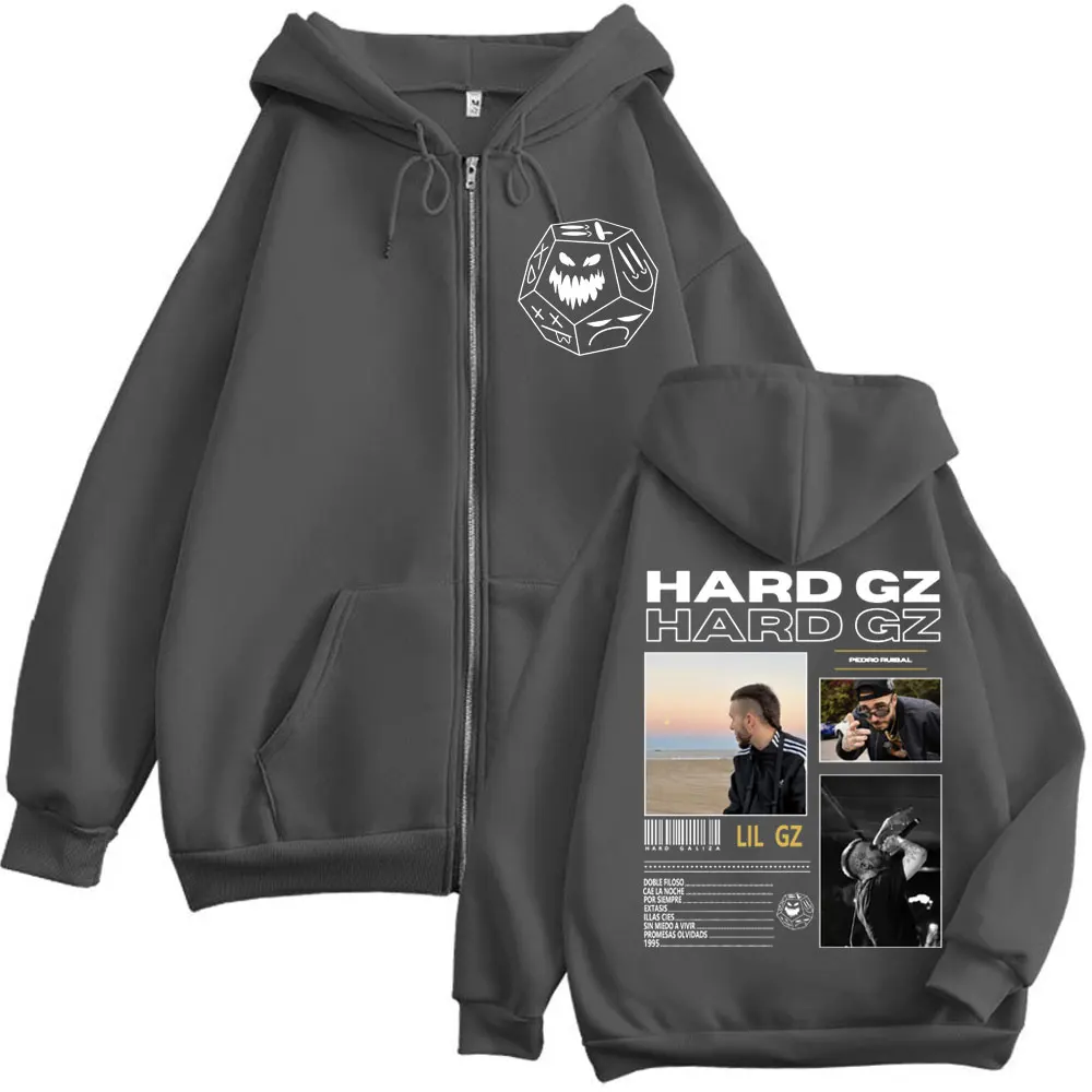 Rapper HARD GZ Tour 2025 Zipper Hoodies Men Women Clothing Fashion Hip Hop Zip Up Pullovers Casual Loose Long Sleeve Sweatshirts