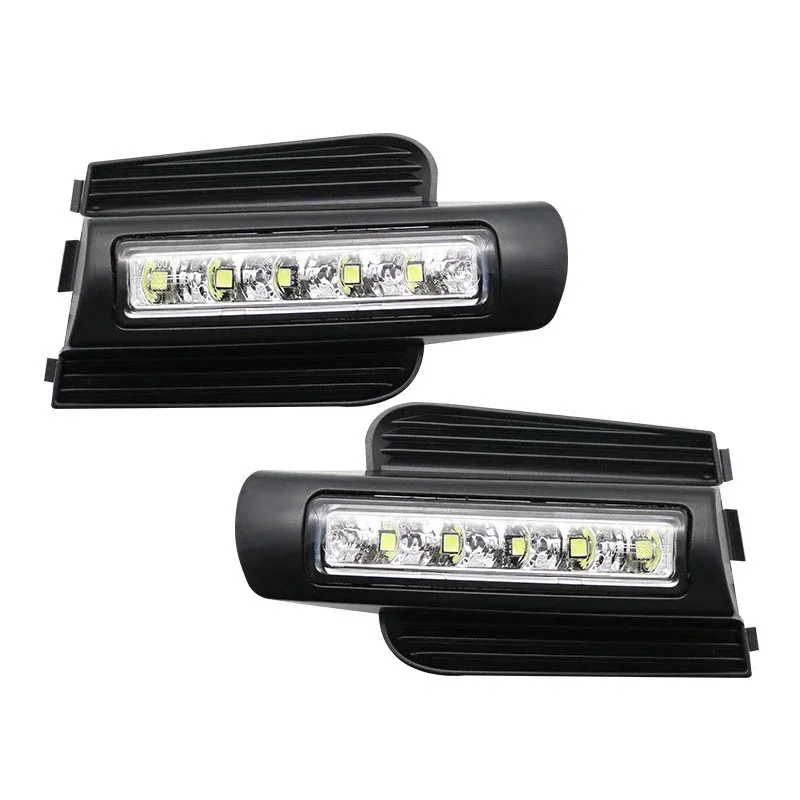 2個のled drlのためのトヨタランドクルーザープラド120 GRJ120 TRJ120 FJ120 LC120 2002〜2010日中走行用ライトフォグランプオリジナルesuse