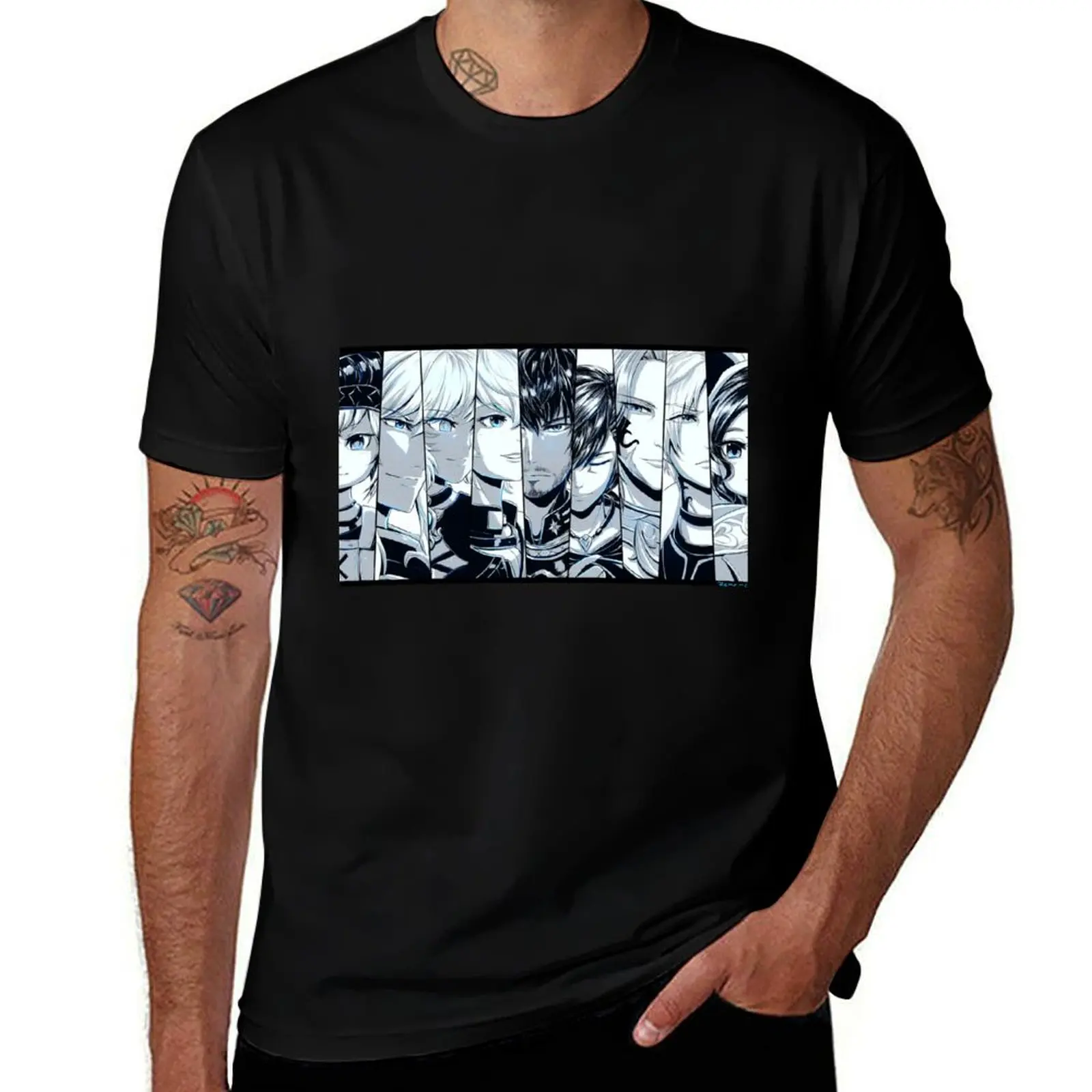 FFXIV Endwalker Scions T-Shirt Basic Solid Tee for Daily Use T-Shirt