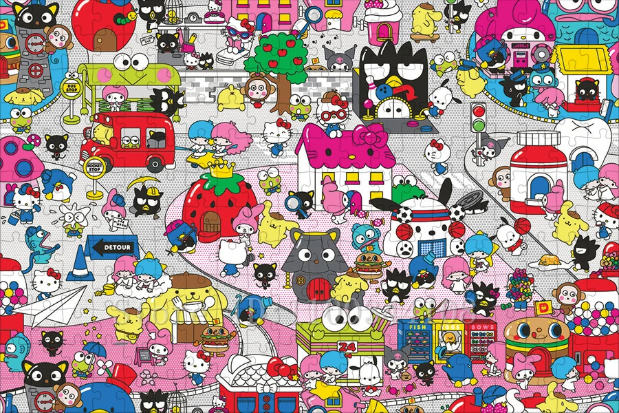 Sanrio Cartoon Character Puzzles Hello Kitty and Friends Jigsaw Puzzles Parent-Child Interactive Intelligence Game Toys