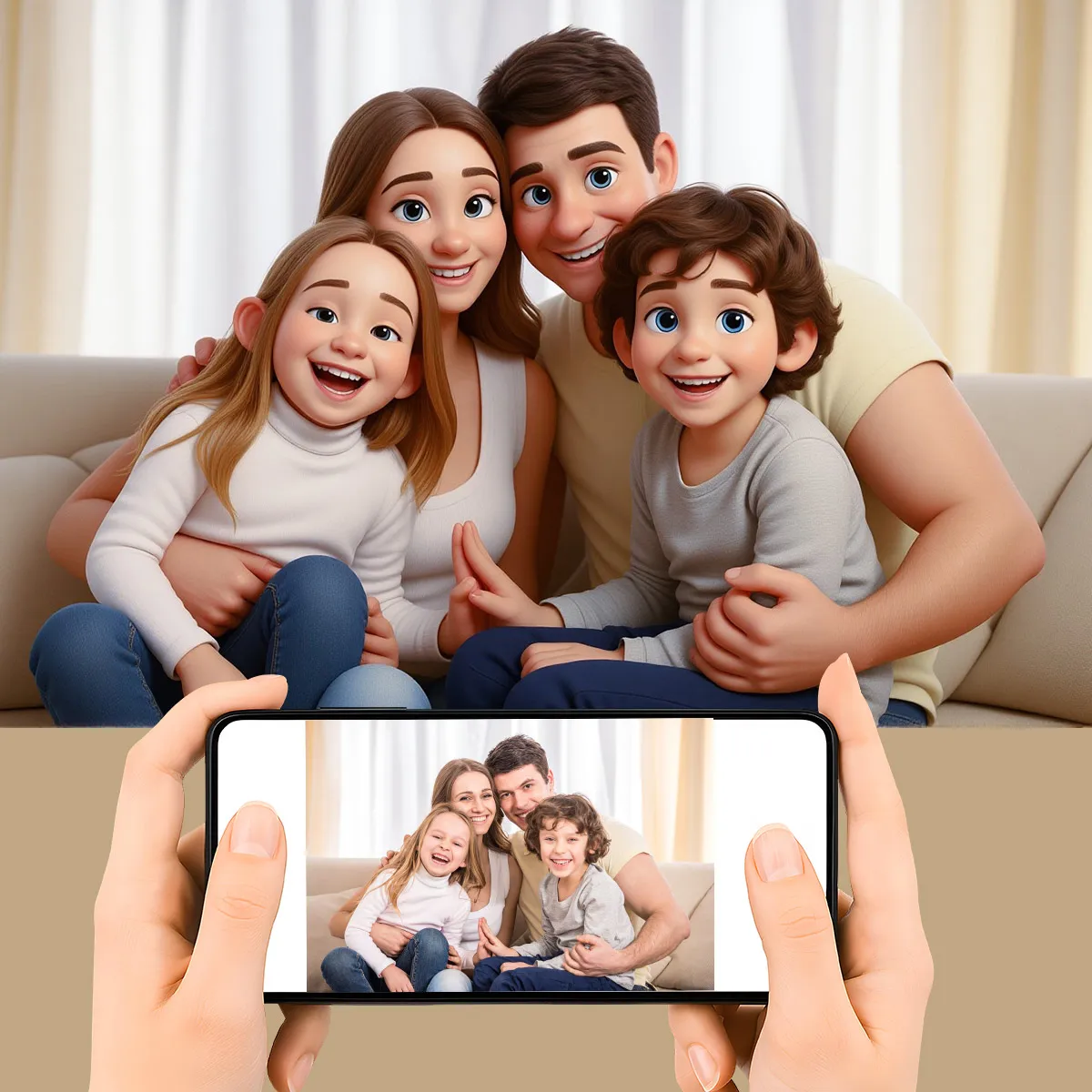 Foto personalizada 1 Uds enviar tu foto personalizada convertida a estilo anime, retrato de pareja regalo de cumpleaños foto familiar, San Valentín