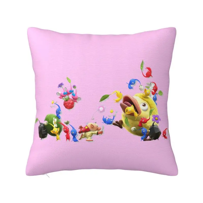 

Custom Pikmins Wallpaper Video Game Cushion Cover Sofa Home Decor Anime Cartoon Square Pillow Case