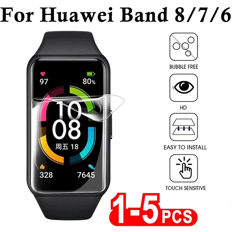 1-5pcs Soft Hydrogel Protective Film for Huawei Band 8 band 7 Pro band 6 Screen Protector for Honor Band 3 4 5 6 Soft PET Film