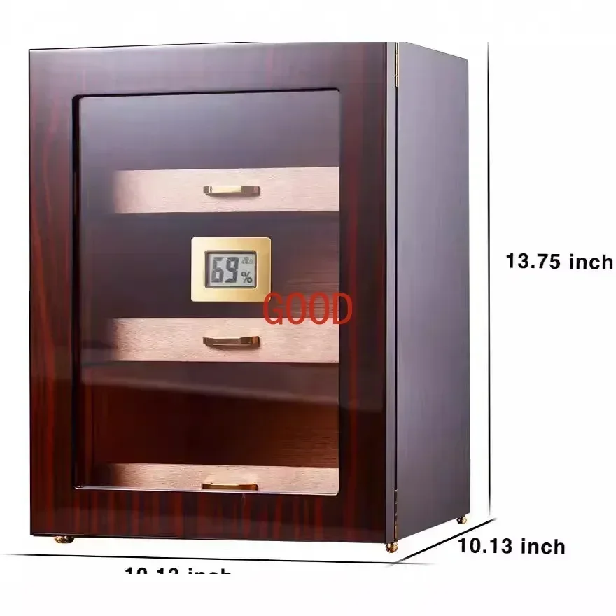 

three-layer large cedar wood cigar moisturizer household cigar storage box with hygrometer