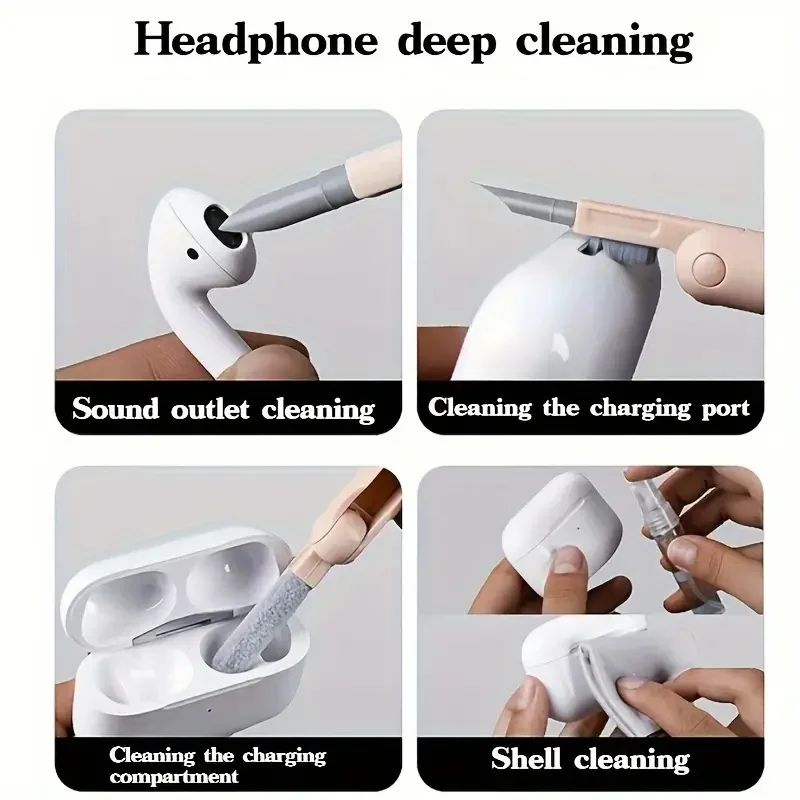 7-in-1 Cleaning Kit for Electronics - Safely Clean Keyboards, Earphones, Headsets, IPads, and Phones - No Liquid Required