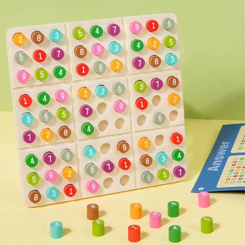 Rainbow Sudoku Game Board For Kids 3+ Math Brain Teaser Toys Number Thinking Game Desktop Toys Math Brain Teaser Toy