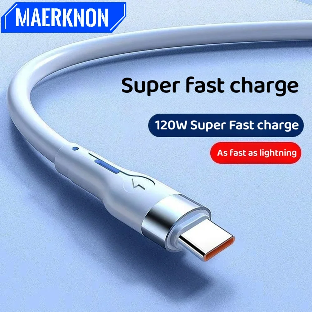120 Вт Супер быстрая зарядка USB C кабель жидкий силикон Тип C кабель Быстрая зарядка карта данных для Xiaomi 13 12 Pro Realme Samsung S23