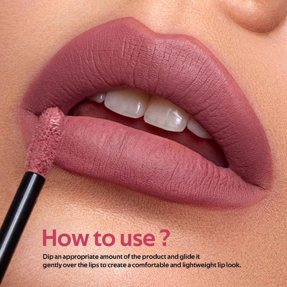 Lakerain Teddy Lip Tint Wasserdichtes Make-up Lip Stain Super Stay Langlebiger, matter Lippenstift für bis zu 12 Stunden tragen Mascara Tear