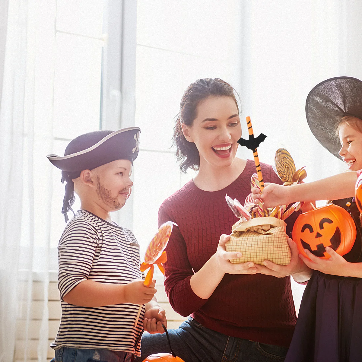 

50Pcs Halloween Paper Straws Spider Bat Printed Eco Friendly Party Straw Striped Pumpkin Decoration Supplies Spider Straw