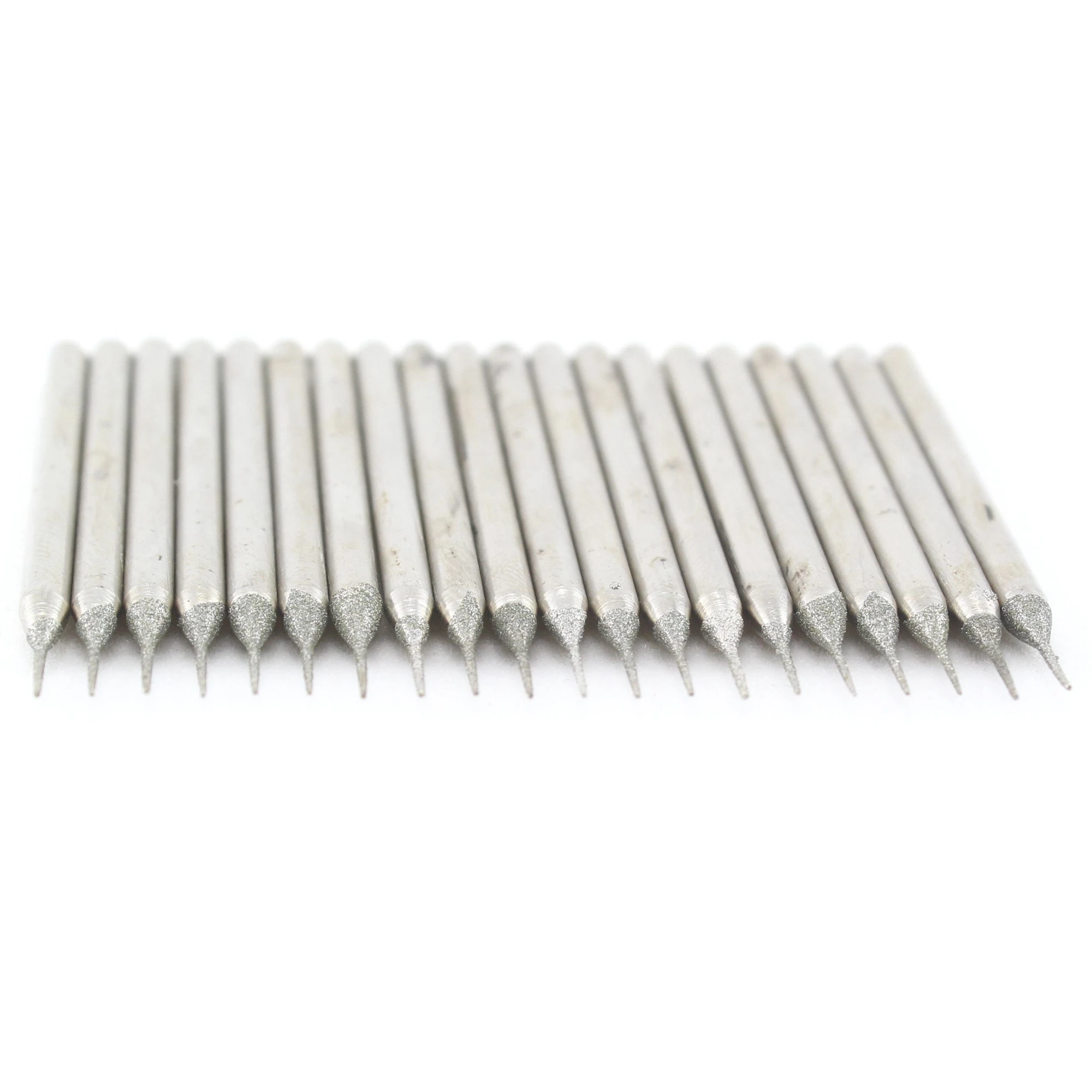 30 pezzi set di punte diamantate per molatura, gambo da 2,35 mm, punta conica, testa da 0,5 mm, strumento lapidario per gioielli, intaglio di pietra di vetro