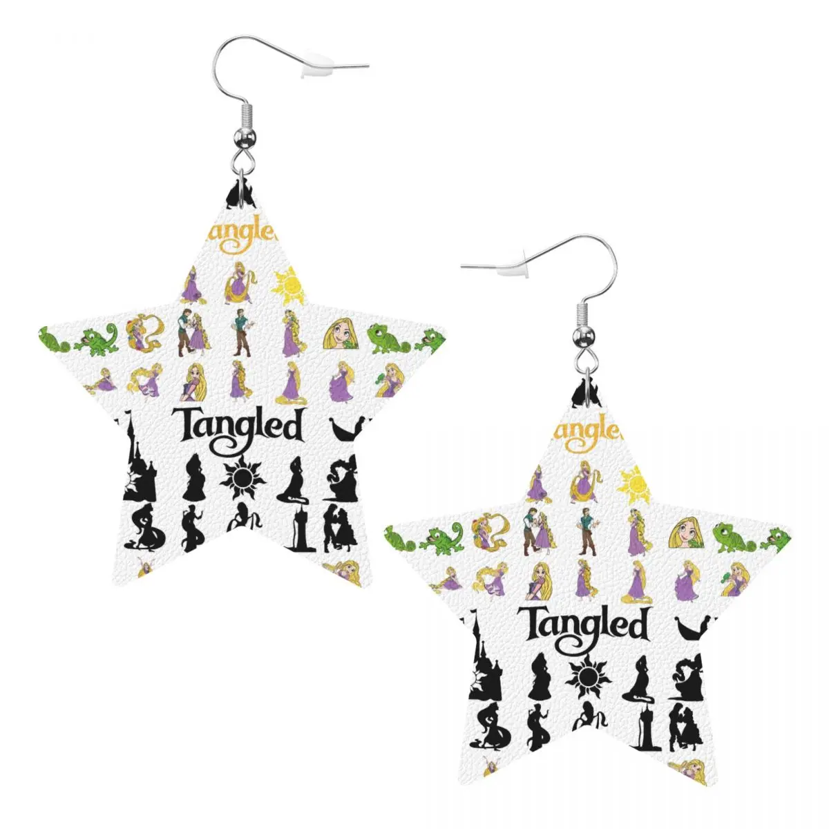

Кожаные серьги-подвески «Принцесса Тangled» для женщин, забавные мультяшные серьги-аксессуары
