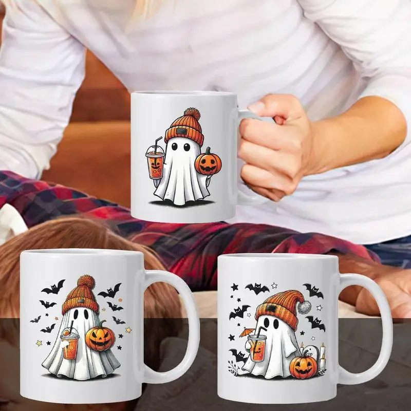 Halloween Ghost Mug Porcelain Drinking Cup Halloween Water Cups Porcelain Drinking Cup For Beer Milk Multifunctional Tea Coffee