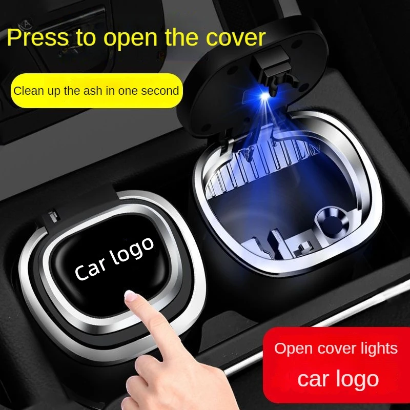 

Car ashtray Multi-functional creative inside the car with ashtray one button open cover with light general auto accessories