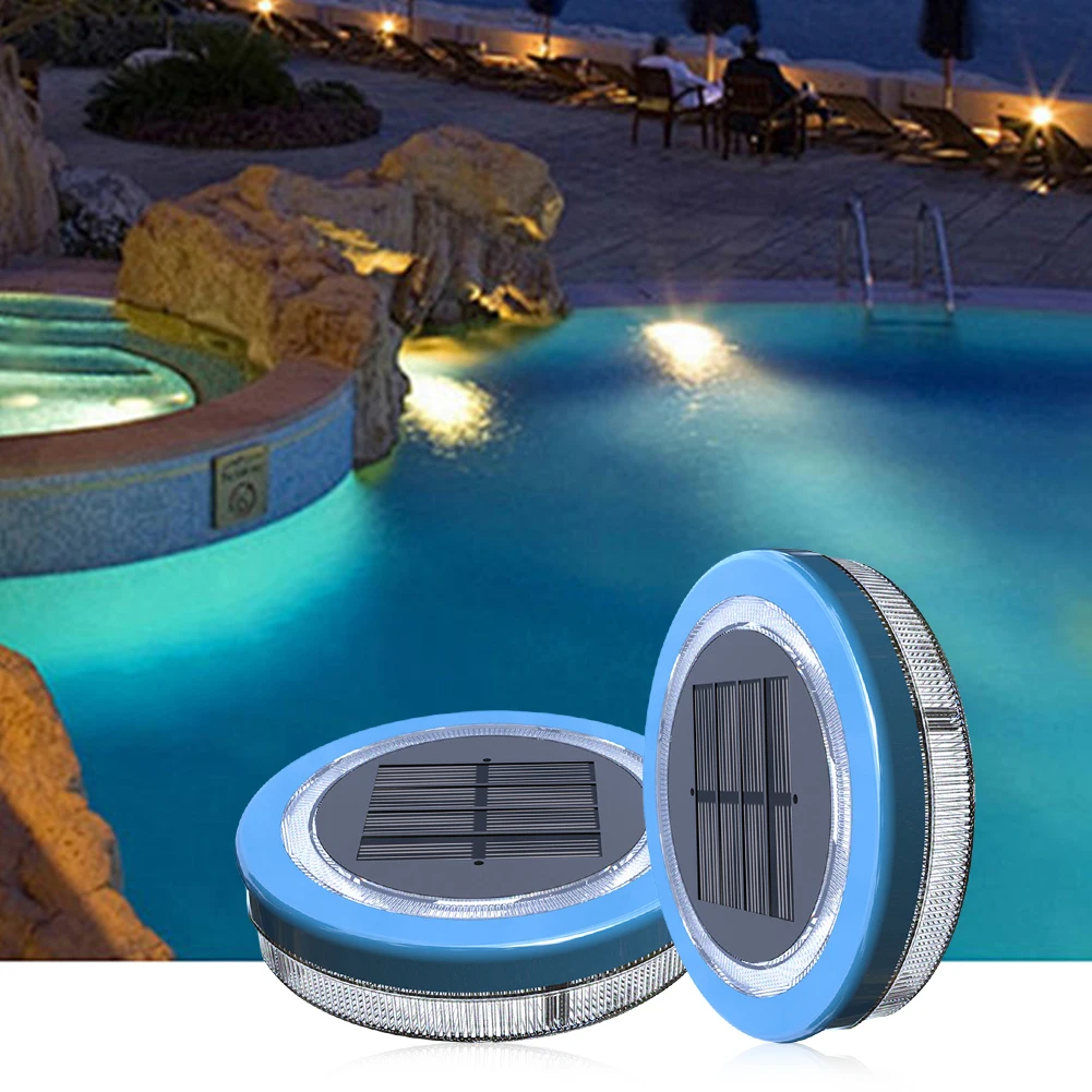Solar Floating Pool Light Upgraded Waterproof Swimming Pool Lamp Outdoor Decorative Light Blue LED Floating Garden Pool Light