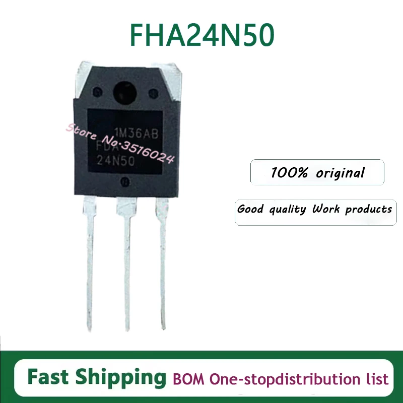 10PCS/lot  FHA24N50  TO-3P 500V 24A 100% NEW