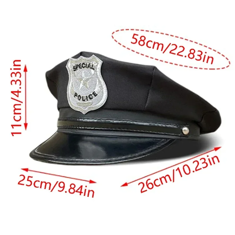 1PCS / 4PCS Erwachsene Polizei Hut Octagon Flachen Hut Cosplay Leistung Maskerade Spaß Requisiten Polizei Hut Uniform Zubehör – Detail 8