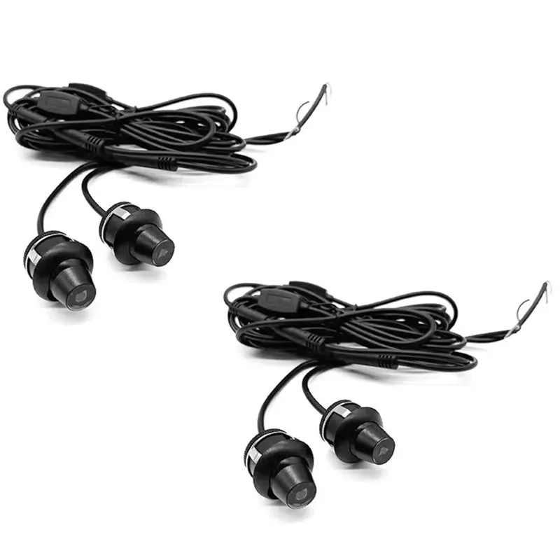 

A19Q-2Pcs LED Car Styling Light Auto Modification Accessories Angel Wings Rearview Mirror Projector Lamp Dynamic Decor White