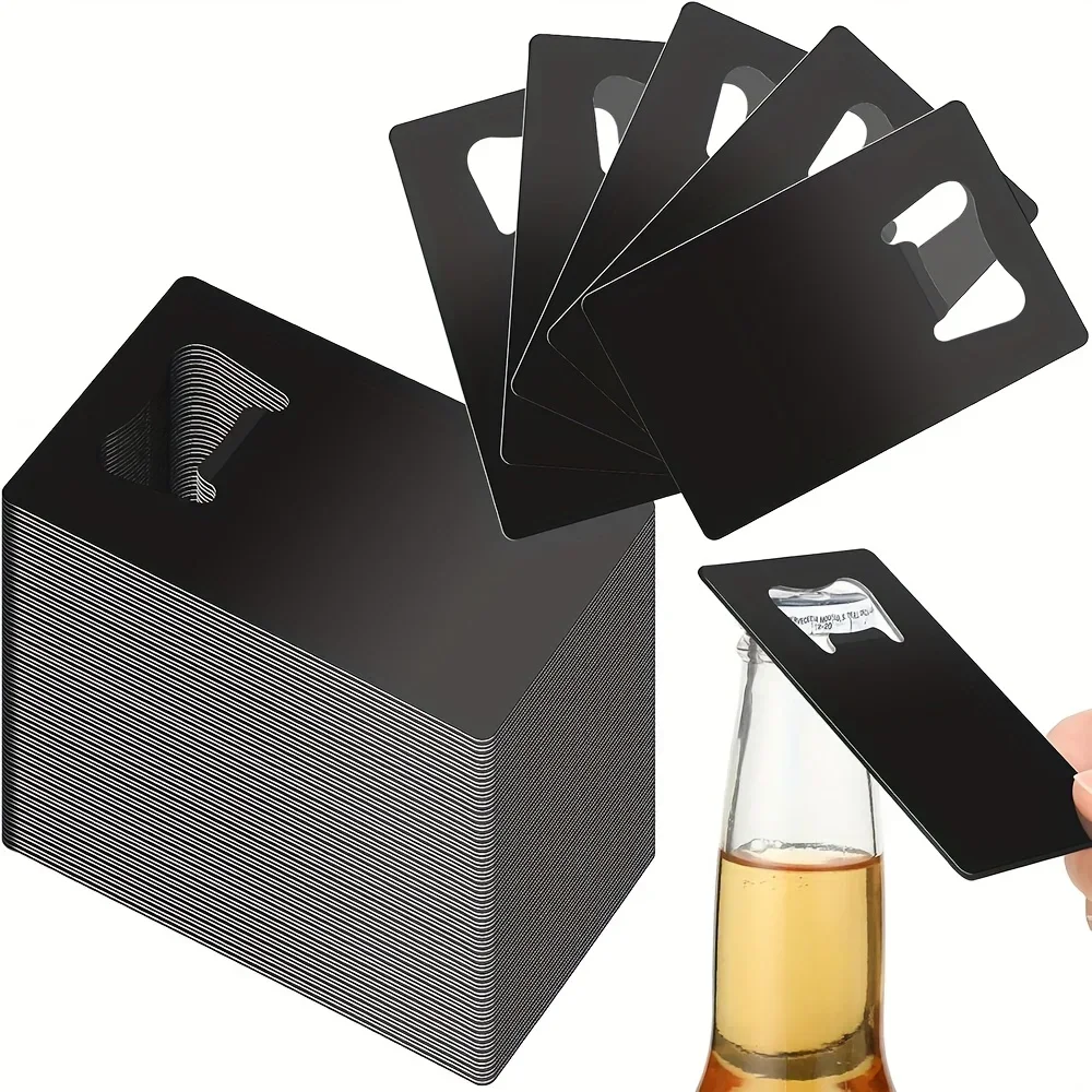10pcs Credit Card Bottle Opener, Poker Groomsmen Wallet, Stainless Steel Beer Bottle Opener For Wallet And Pocket,Can Be Carved