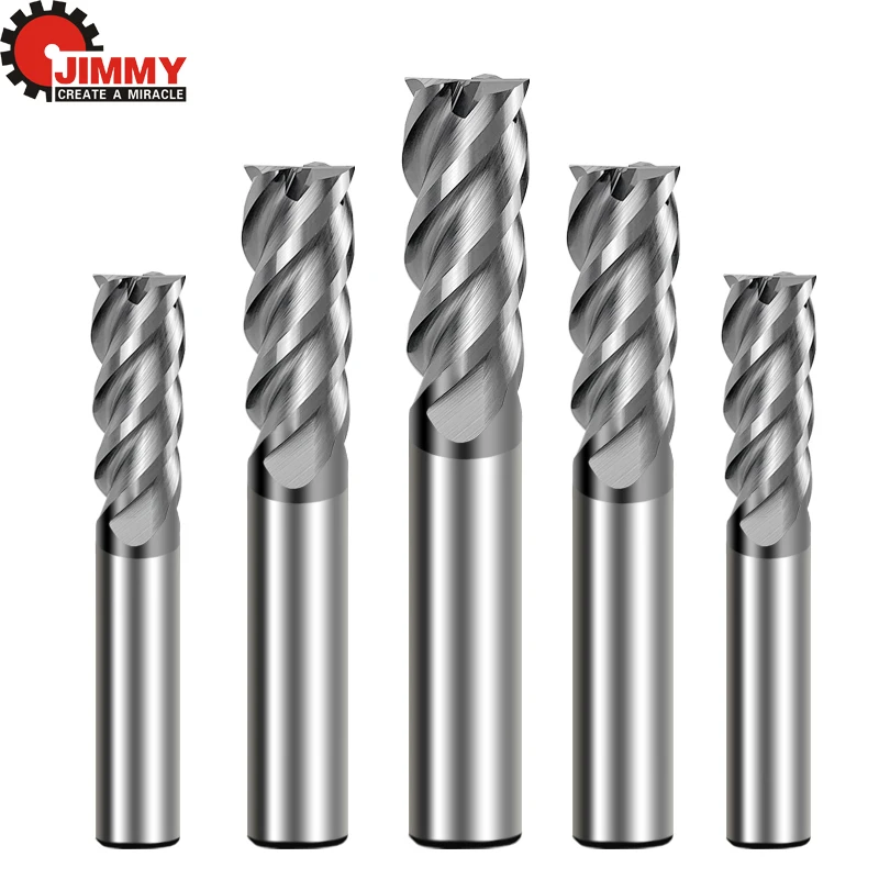 Imagem -02 - Jimmy-cortador de Fresagem de Aço de Tungstênio Flauta Carbide End Cnc Ferramentas Planas de Moinho para Aço Inoxidável Hrc45