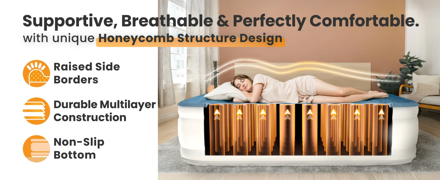 Twin air mattress with built in pump