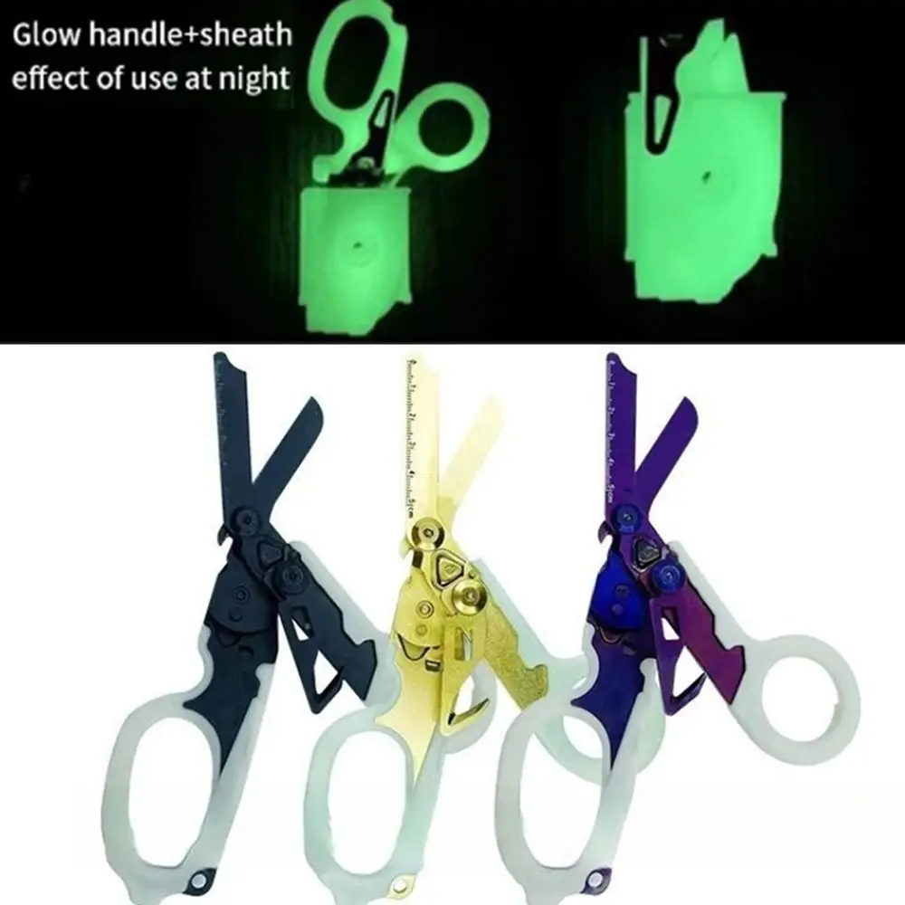 Creative Raptors Emergency Response Shears Luminous Life Saving Folding Scissors fluorescence Folding Pliers Combination Tools